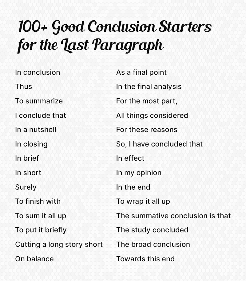 essay conclusion starters